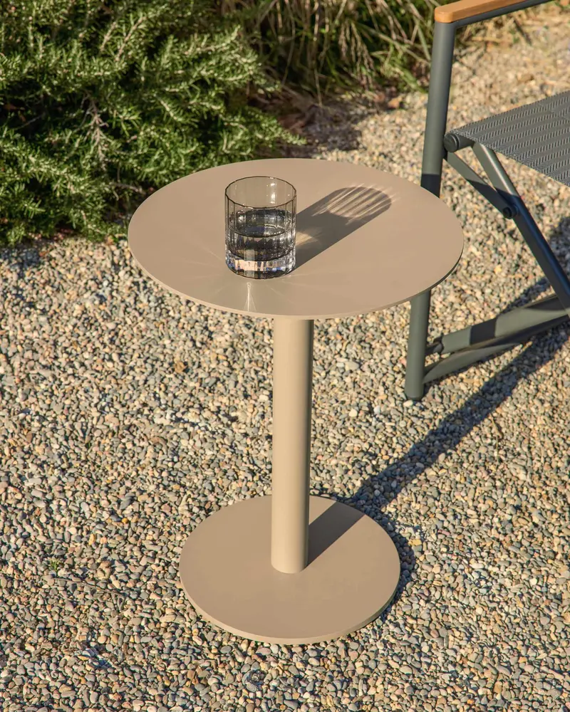 Tavolino da appoggio Asinara in alluminio beige Ø 40 cm