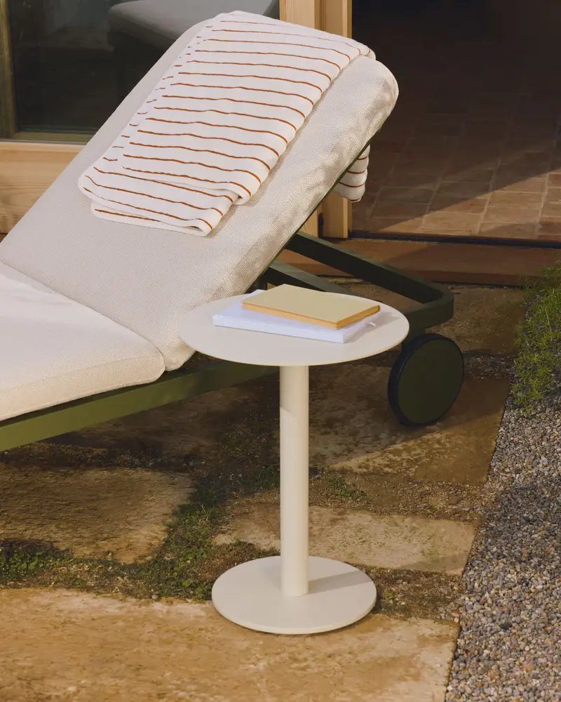 Tavolino da appoggio Asinara in alluminio tortora Ø 40 cm