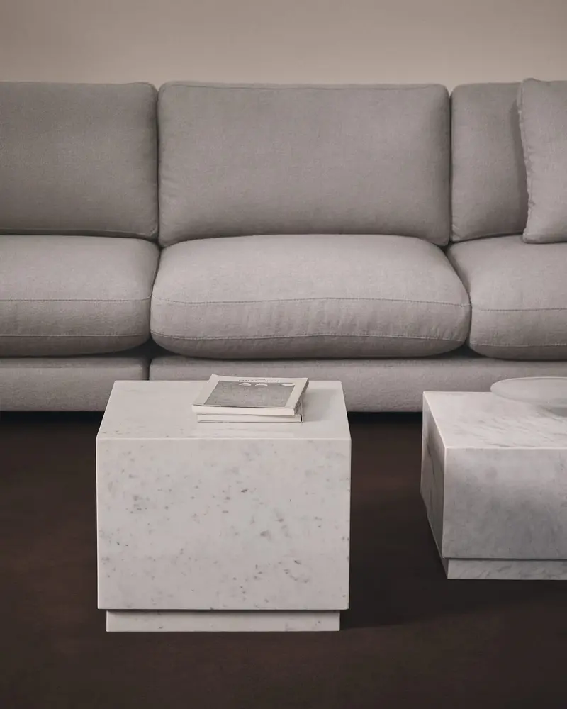 Tavolino da appoggio Sorein in marmo bianco 40 x 40 cm