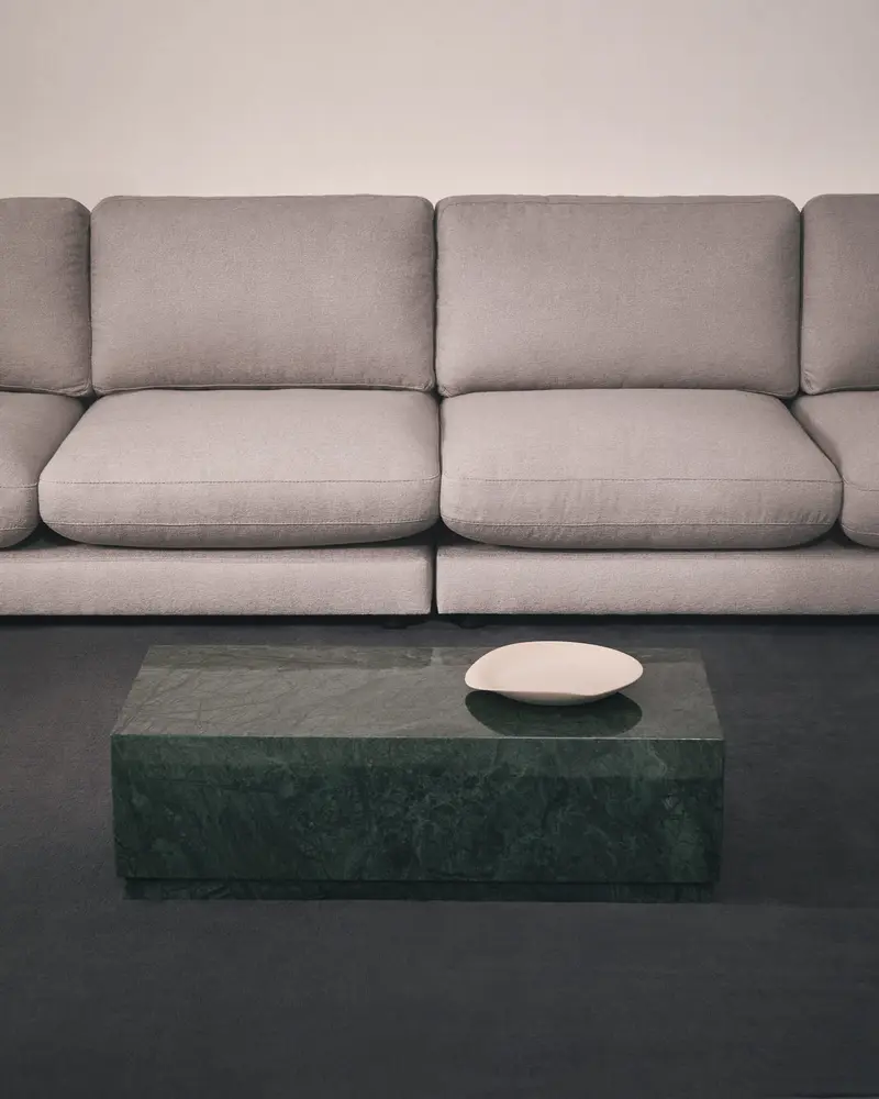 Tavolino da salotto Sorein in marmo verde 100 x 50 cm