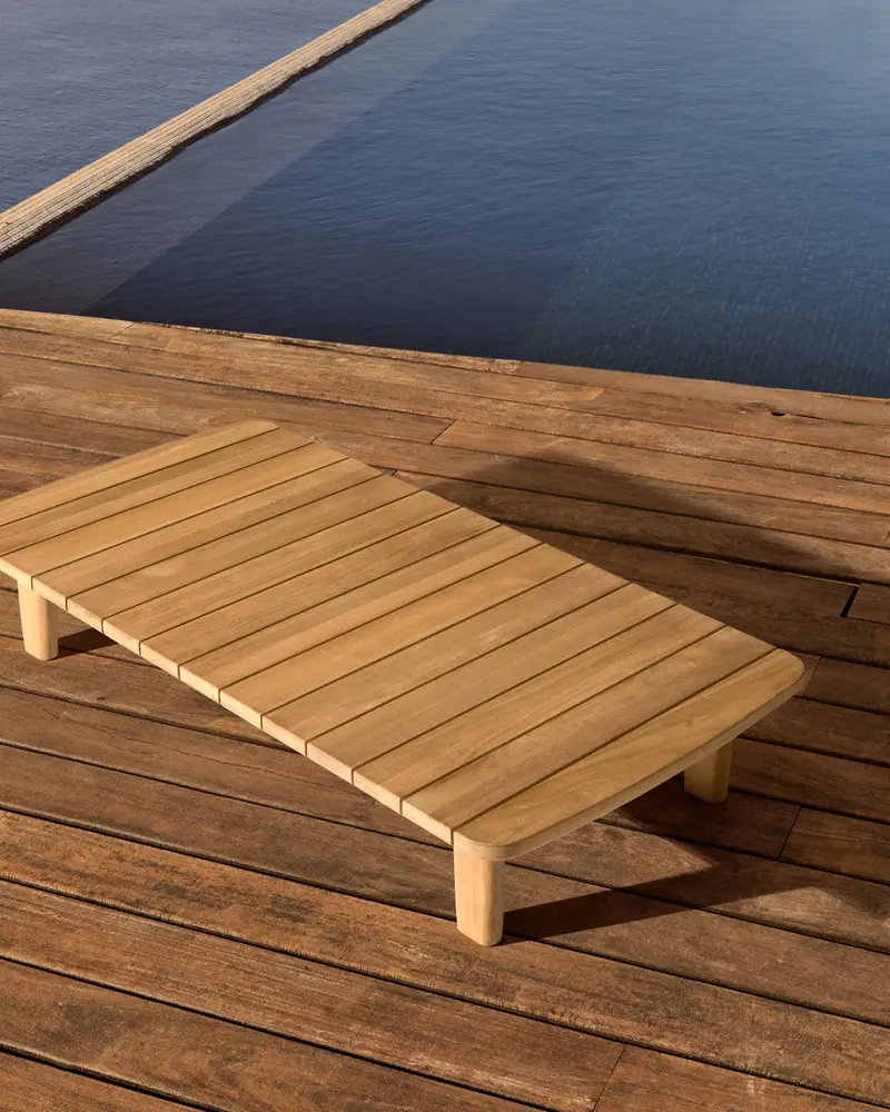 Tavolino da salotto Tirant in legno massiccio di teak FSC 100% 140 x 70 cm