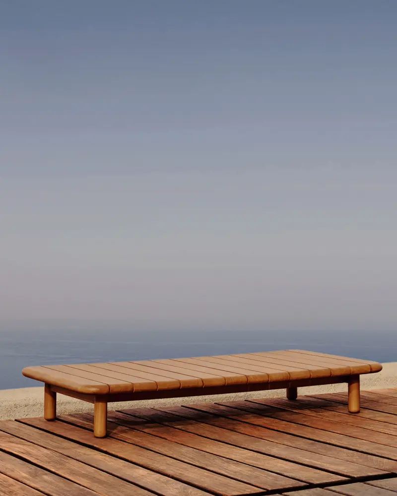 Tavolino da salotto Turqueta in legno massiccio di teak 140 x 70 cm