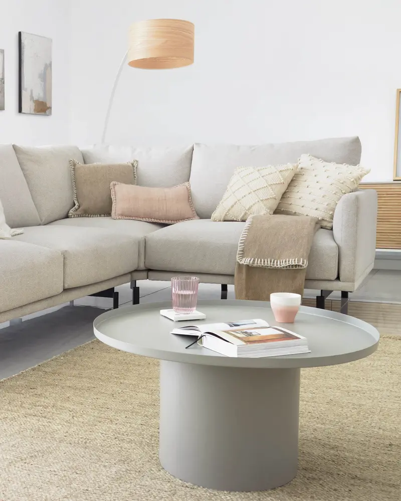 Tavolino rotondo Fleska in metallo grigio Ø 72 cm