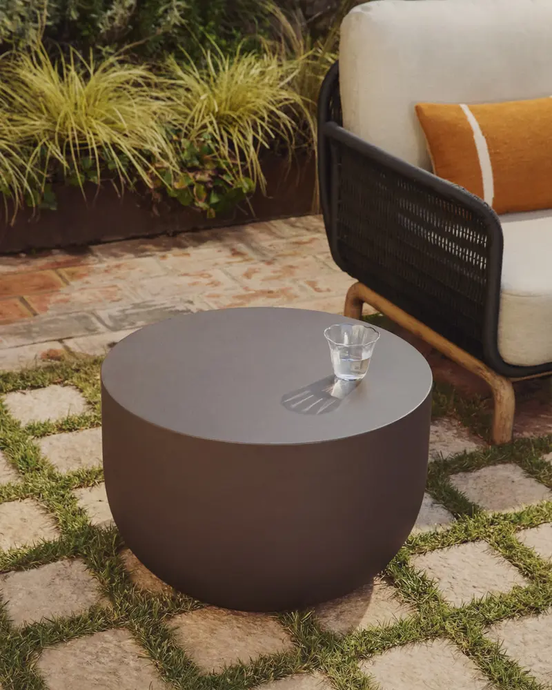 Tavolino rotondo Garbet in cemento marrone Ø 60 cm