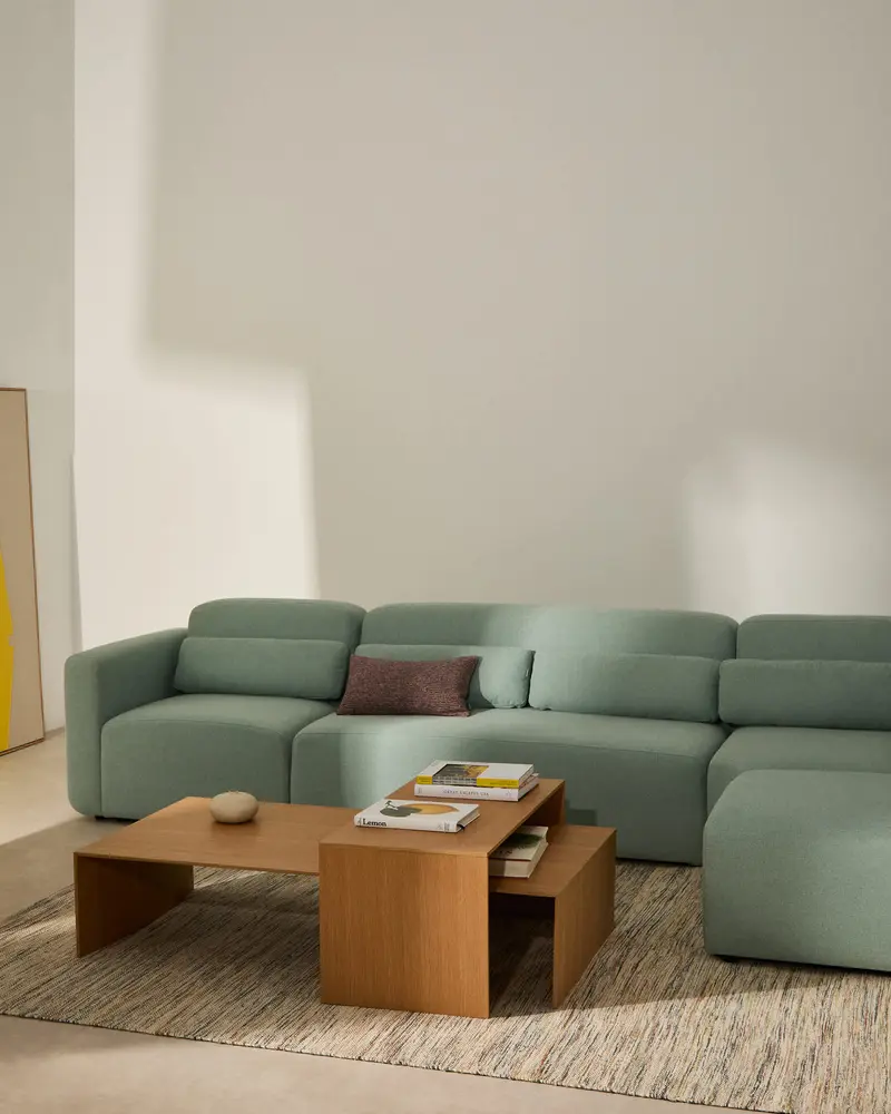 Tavolino salotto Litto impiallacciatura in rovere 140 x 70 cm