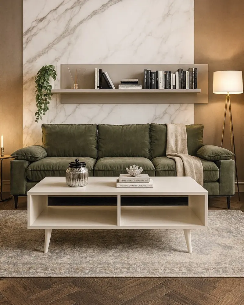 Tavolino Vega - Tavolino moderno per soggiorno - melaminico - Design moderno - 2 Varianti colore