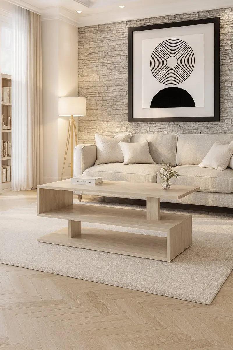 Tavolino Zoe - Tavolino moderno per soggiorno - melaminico - Design moderno - 2 Varianti colore