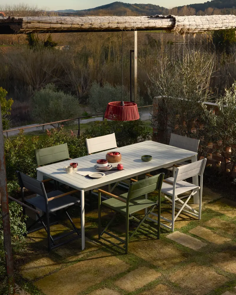 Tavolo allungabile Brela in alluminio color naturale 205(287) x 100 cm