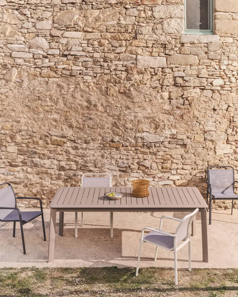 Tavolo allungabile Brela in alluminio tortora 205 (287) x 100 cm