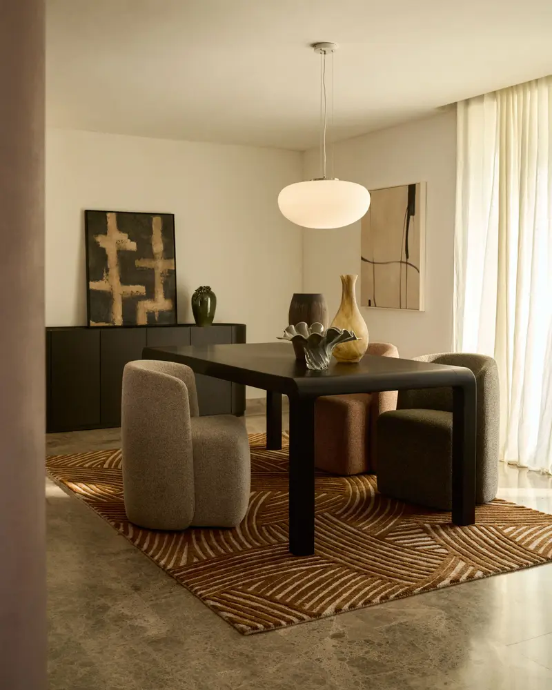 Tavolo allungabile Erisia in legno massello di rovere con finitura ebanizzata 180 (230) x 90 cm FSC 100%