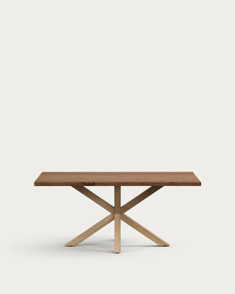 Tavolo Argo con impiallacciatura in rovere invecchiato e gambe in acciaio effetto legno 180 x 100 cm