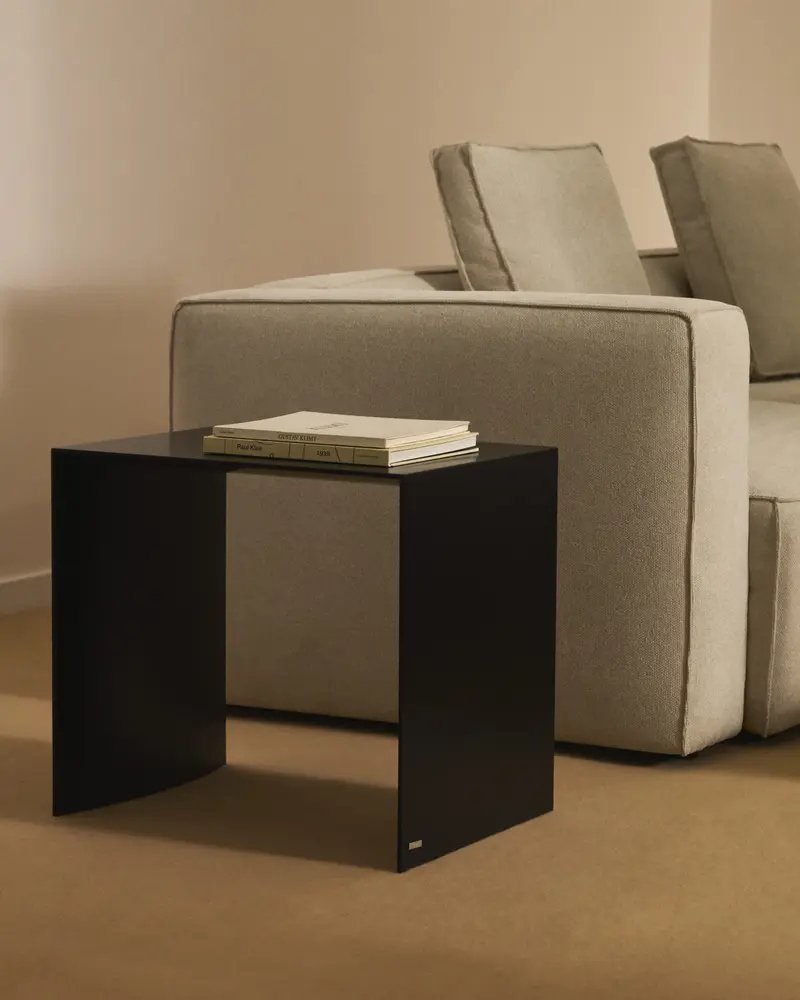 Tavolo d’appoggio Litto MDF laccato nero 55 x 40 cm