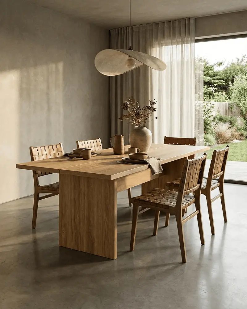 Tavolo Lanoa - Tavolo per soggiorno e sala da pranzo - Design minimal innovativo - L. 200 x H. 75 x P. 100 cm - Legno rovere
