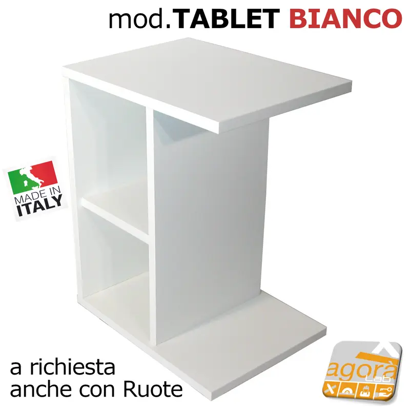Tavolo Tavolino Multiuso Table BIANCO servetto Letto Divano Pc Tablet Multifunzione