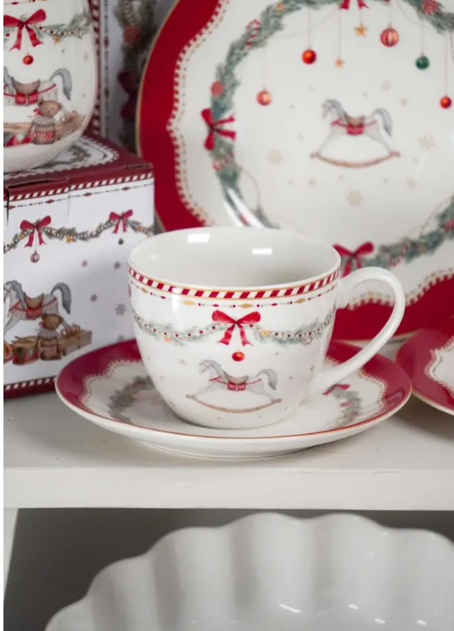 Tazza con piattino Happy Holiday