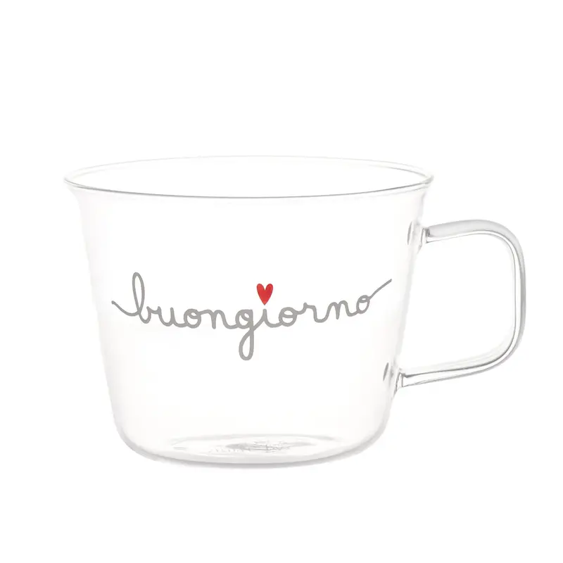 Tazza in vetro "buongiorno"