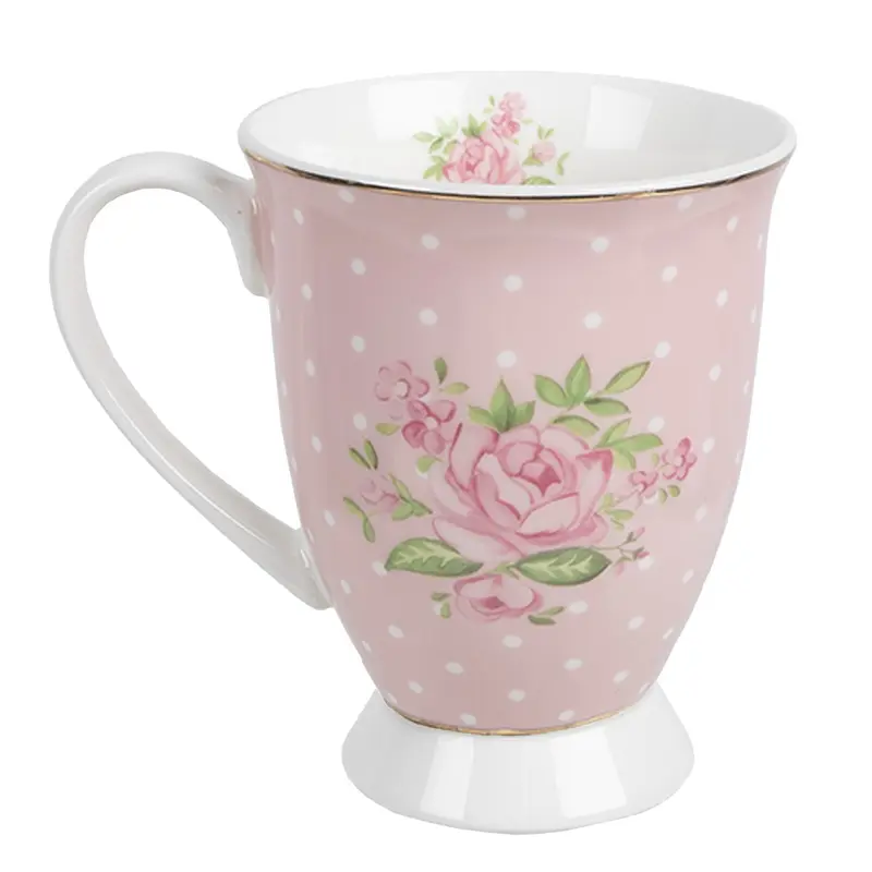 Tazza Rosa in porcellana con piccole rose, 300 ml