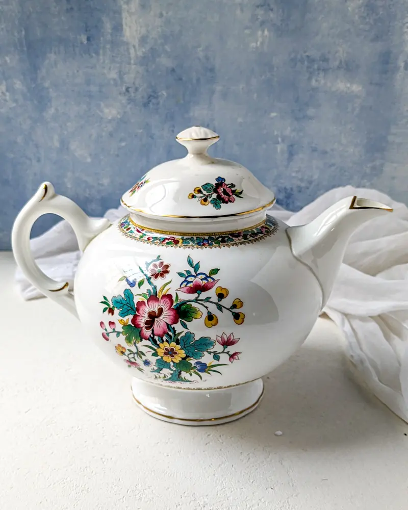Teiera coalport decoro ming rose