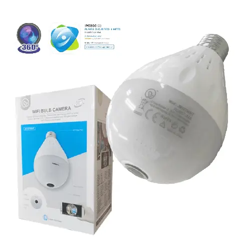 Telecamera Lampadina con Attacco E27 Videocamera 360 Full HD 1080p Sorveglianza