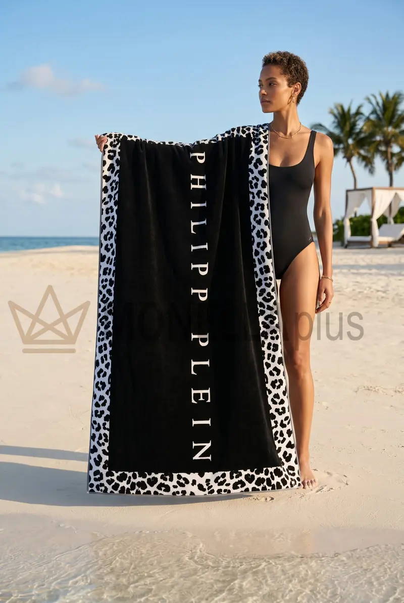 Telo mare Philipp Plein Leo beach Moderno in Spugna