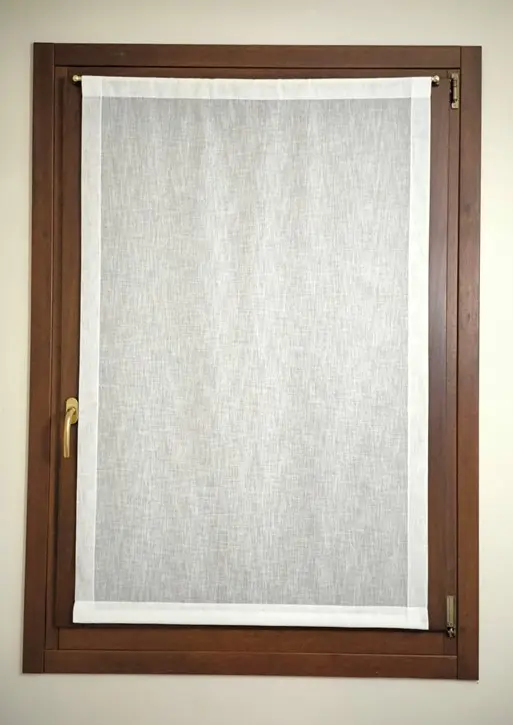 Tenda a Vetro Bianco Effetto Lino – Su Misura – Larghezza 35–90 cm – Lunghezza Personalizzata – Cattani Tessuti®