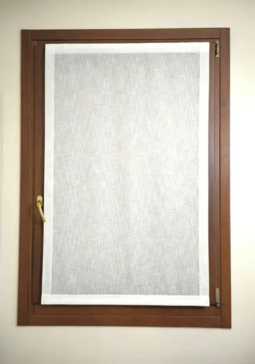 Tenda a Vetro Effetto Lino Bianco – Su Misura con Nastro a Strappo