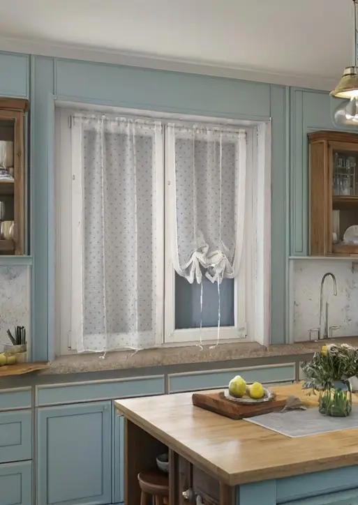 Tende a Vetro Regolabili – Coppia Semitrasparente con Pois Beige – Diverse Misure