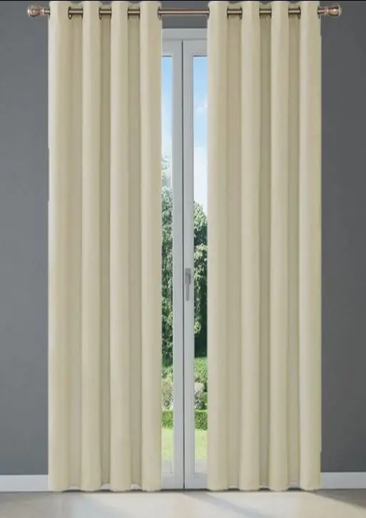 Tende con anelli oscuranti - Tende per finestra oscurante termica larghezza maxi 200 - beige-art.805