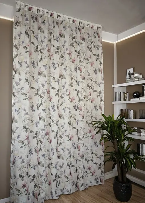 Tende con Fettuccia Arricciatenda su Misura – Stampa Floreale Primaverile – Pannello 280 cm per Binari da 140/170 cm – Altezza da 180 a 288 cm - Giardino fiorito