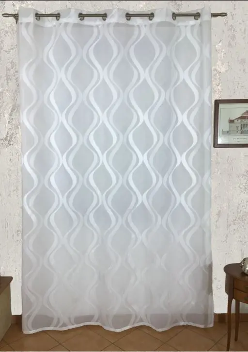 Tende con occhielli - 1 pannello bianco - tessuto fil coupè - larghezza maxi 200 cm altezza da 180 a 280 cm - tende soggiorno, salotto, camera