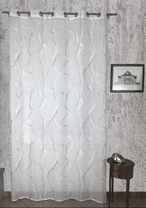 Tende con occhielli larghezza maxi 200 cm - altezza su misura - bianco/grigio-art.802