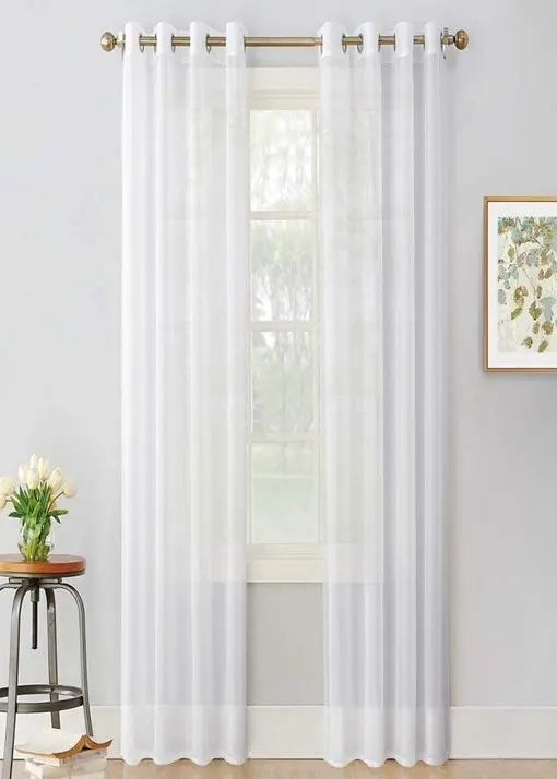 Tende con Occhielli per Interni in Tessuto Bianco Effetto Lino – 1 Pezzo – Larghezza 140/200/280 cm – Lunghezza su Misura  – CATTANI TESSUTI®