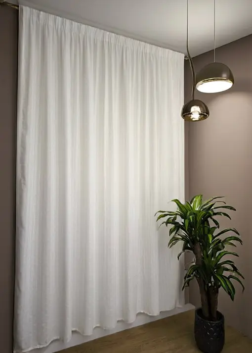 Tende su misura con fettuccia arricciatenda-Tessuto bianco jacquard filtrante privacy-Adatta per Binari da 140/170 cm, Altezza da 280,5 a 180 cm-art.Zoe