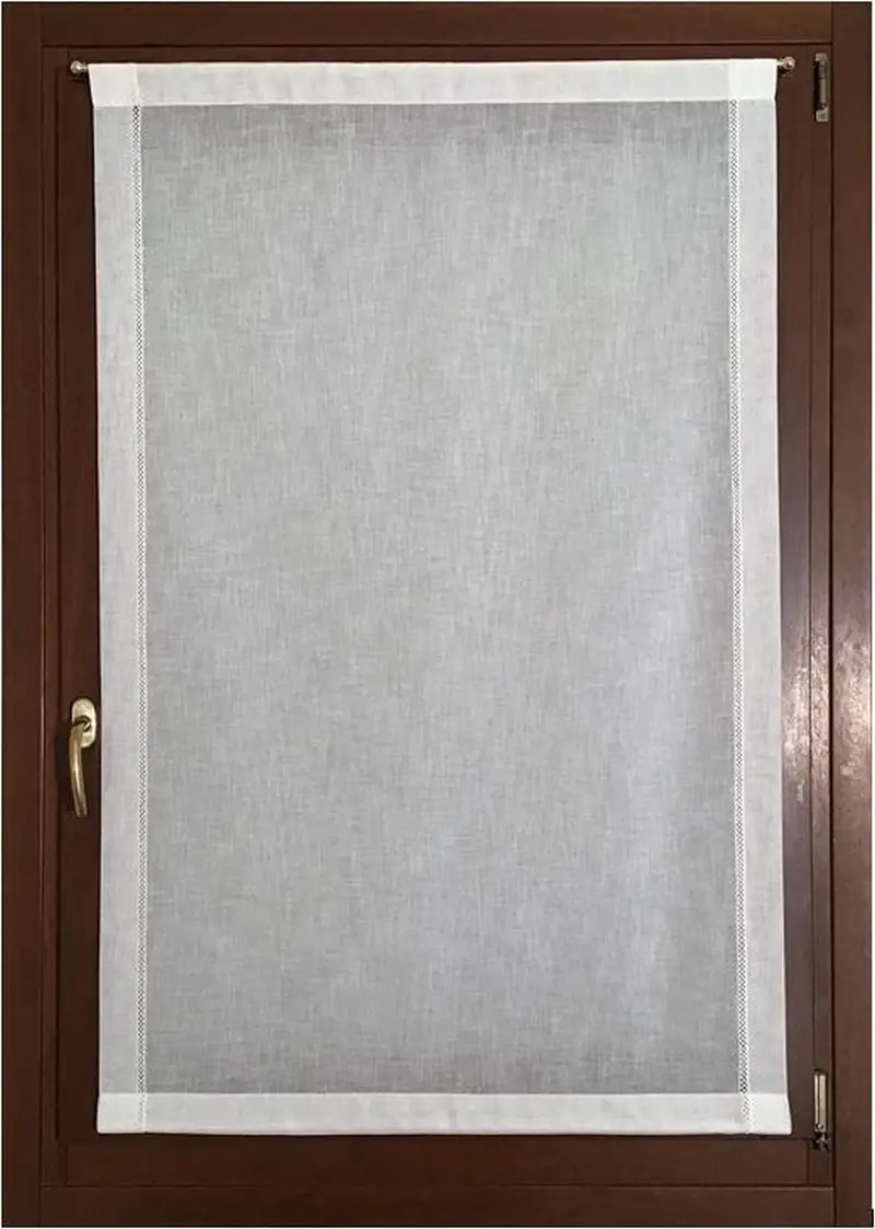 Tendine a Pannello a Vetro Bianco Effetto Lino – Su Misura – Larghezza 30–120 cm – Lunghezza Personalizzata – art.600