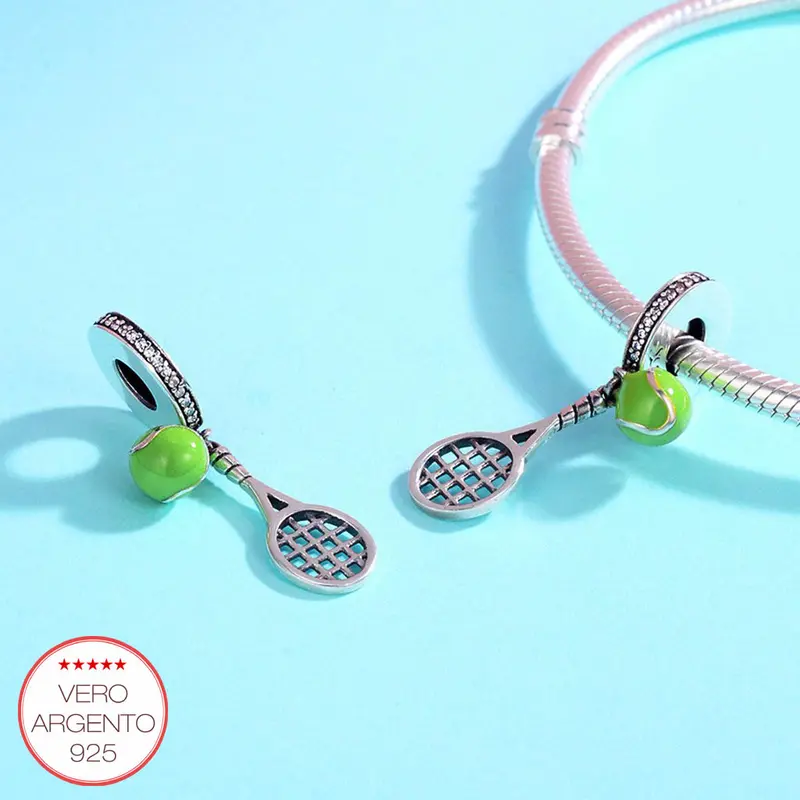 "TennisCharm" - Charm tennis in argento - IN ESCLUSIVA