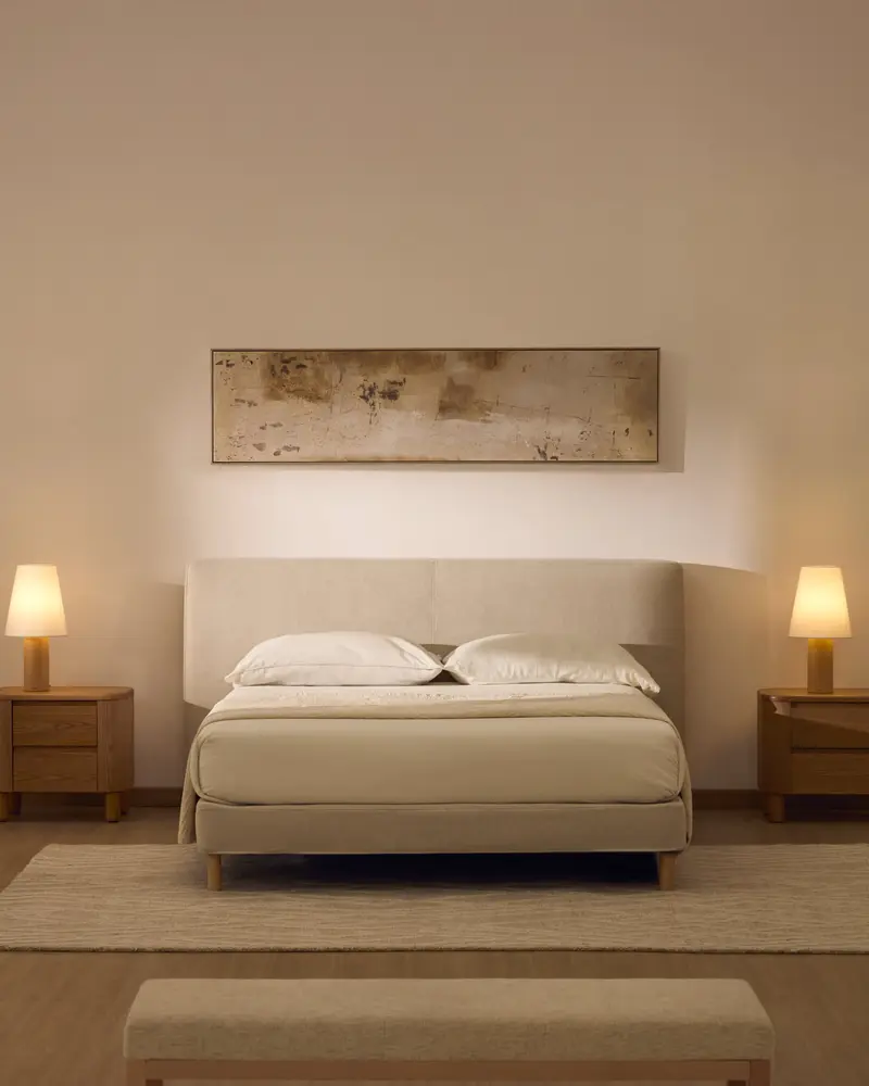 Testiera sfoderabile Blok écru per letto fino a 160 cm