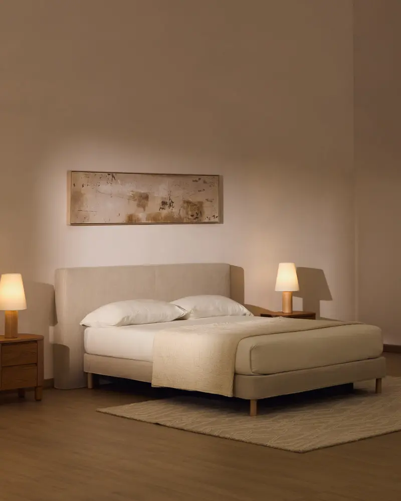 Testiera sfoderabile Blok écru per letto fino a 180 cm