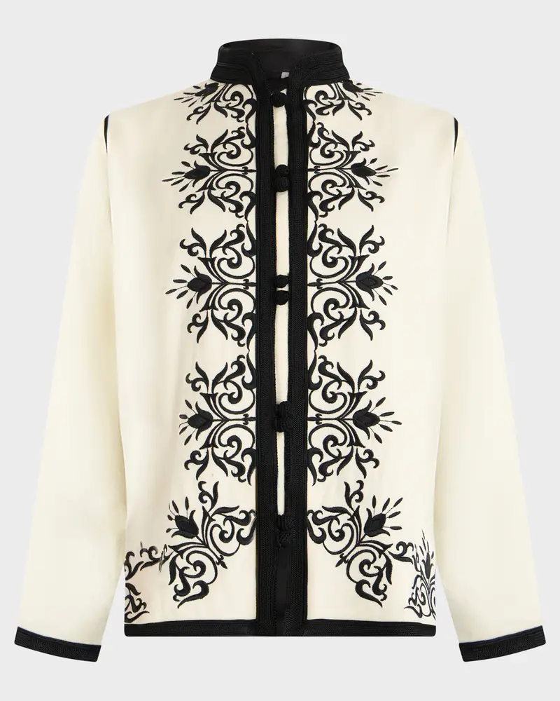 The Majorelle Embroidered Wool Jacket, White XS/S
