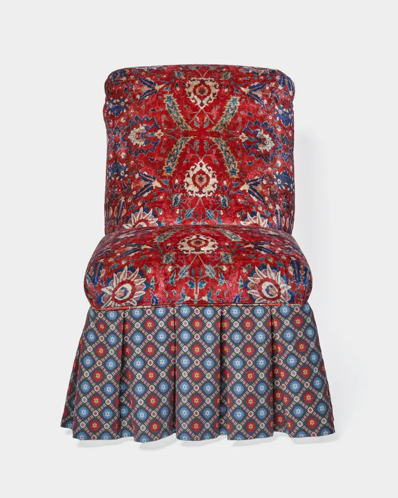 The Milano Slipper Chair, Persia Baroque, Blue