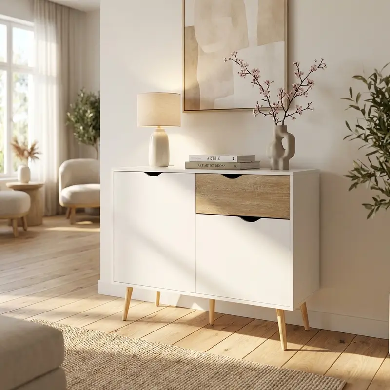 Thea - credenza in legno bianco marrone