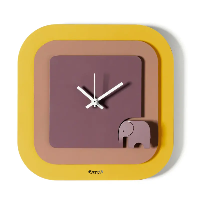 TINO GIALLO OROLOGIO DA PARETE MODERNO DI ARTI & MESTIERI