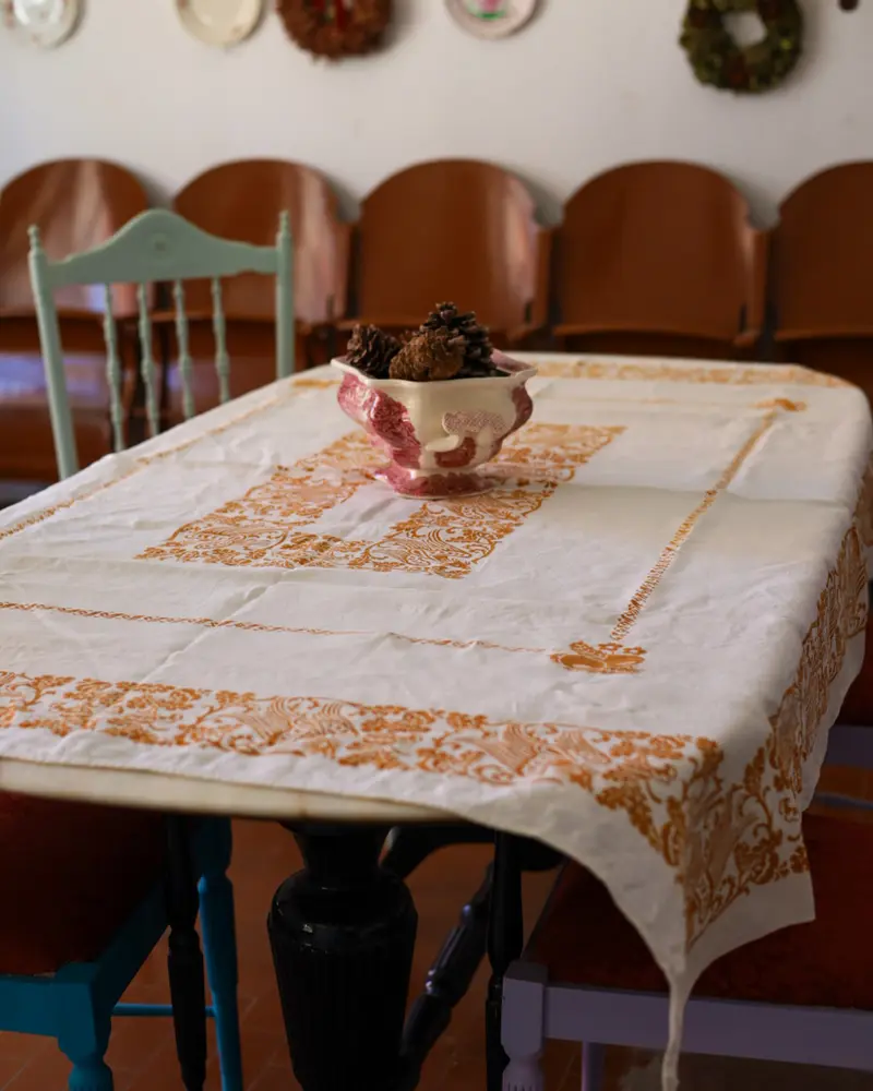 Tovaglia da cucina tela romagnola stampata a mano