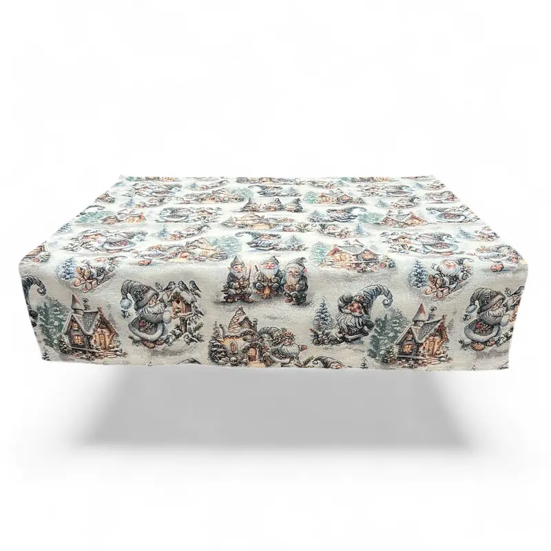 Tovaglia WINTER GNOMES Allover, Gobelin Jacquard, lurex argento, 100x100 cm