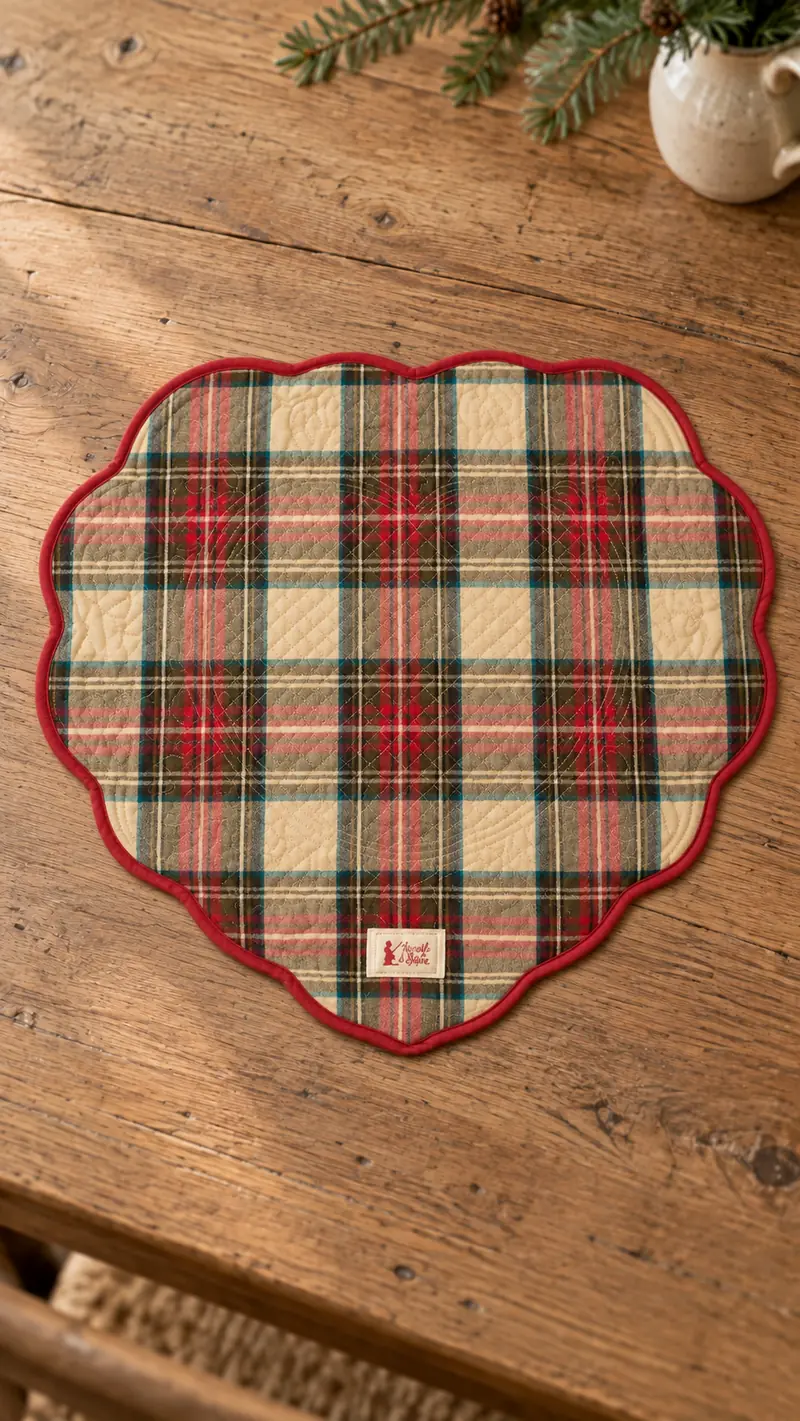 Tovaglietta Cuore Quilt Tartan, 40x42 cm