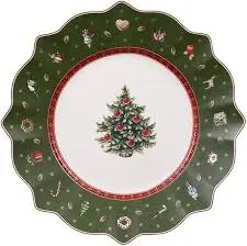 TOY'S DELIGHT PIATTO DESSERT FALDA VERDE NATALE VILLEROY & BOCH