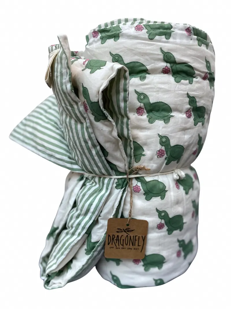 Trapunta baby Tartarughe&Fiori