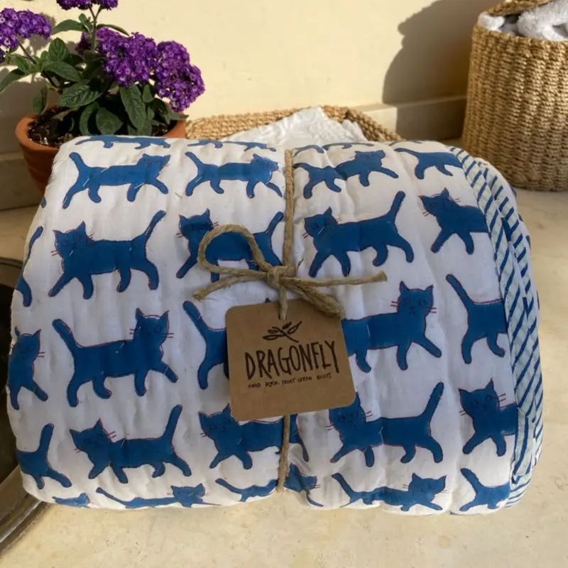 Trapunta Blue Kittens