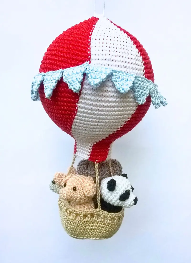 Travel theme hot air balloon nursery ornament
