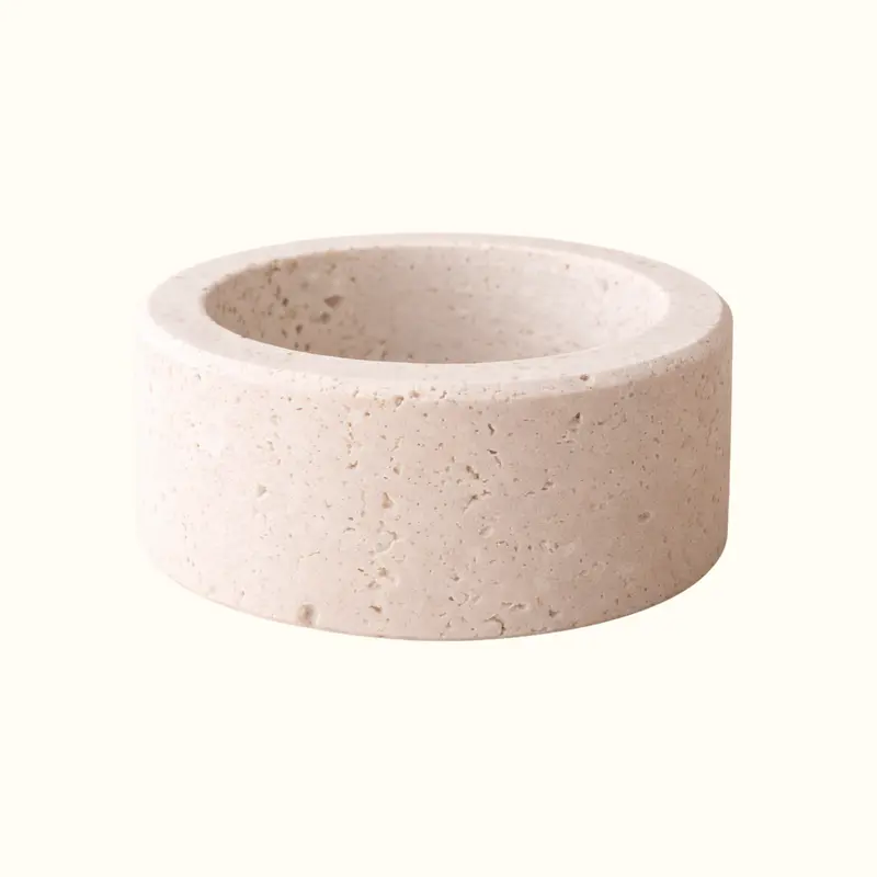 Travertine Candle Holder Ø6×3 cm