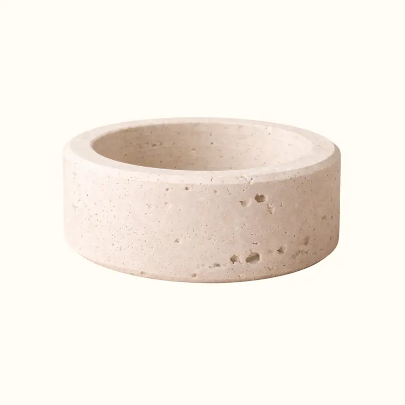 Travertine Candle Holder Ø9×3 cm
